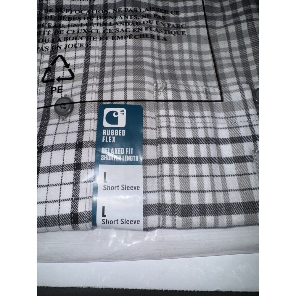 NWT Carhartt Mens Shirt Rugged Flex Relaxed Fit Lightweight Short Sleeve L Gray - Picture 5 of 7